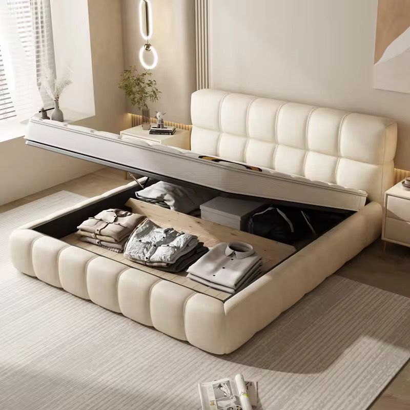 H9084 Channel-Tufted Storage Bed